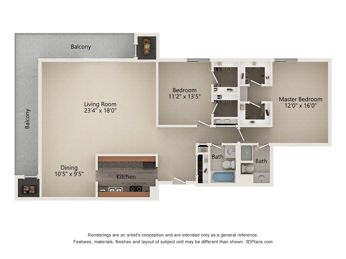 Floor plan 2 Bedroom Deluxe