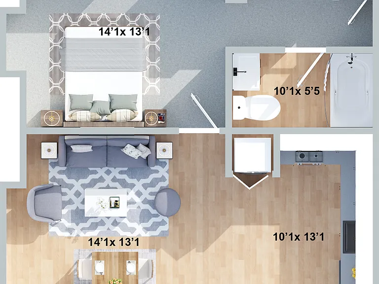 1x1 Floorplan 1x1 Floorplan