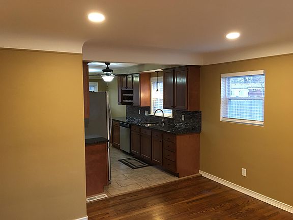Kitchen off of living room