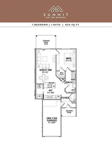 Floor plan 1/1 TH 820