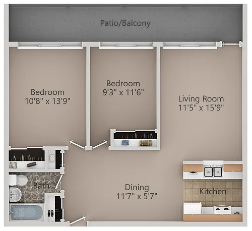 Floor plan 2 Bedroom Standard