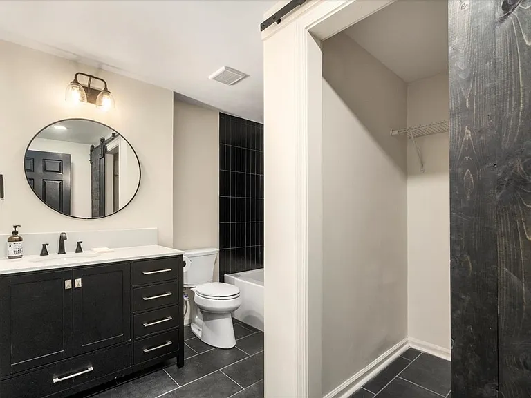 Downstairs bath and closet