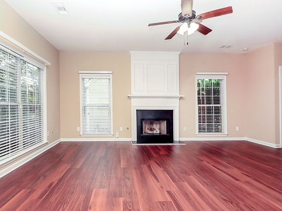 Living room and fireplace