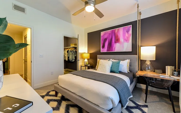 Spacious Bedroom with Ceiling Fan