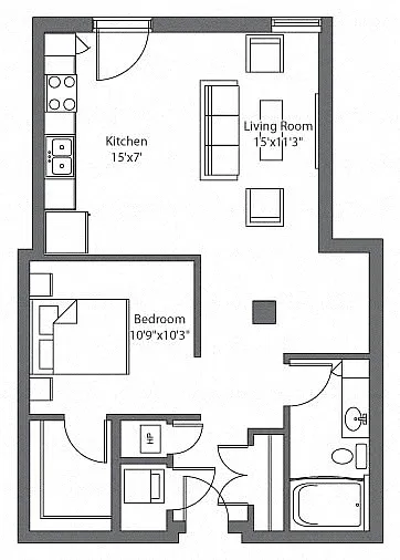 Floor plan Bottlehouse Loft 249