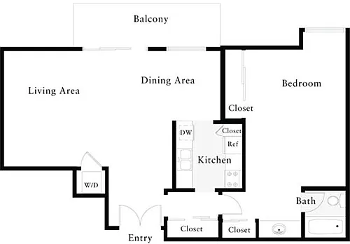 Floor plan 1 Bedroom H