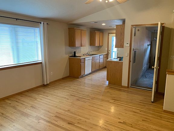 Living room and kitchen. Upstairs.