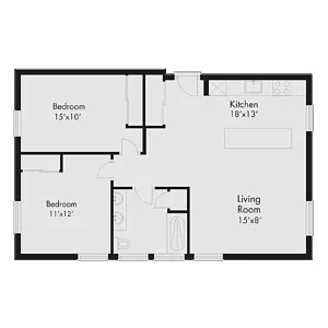 Floor plan Slowe Large One-Bedroom