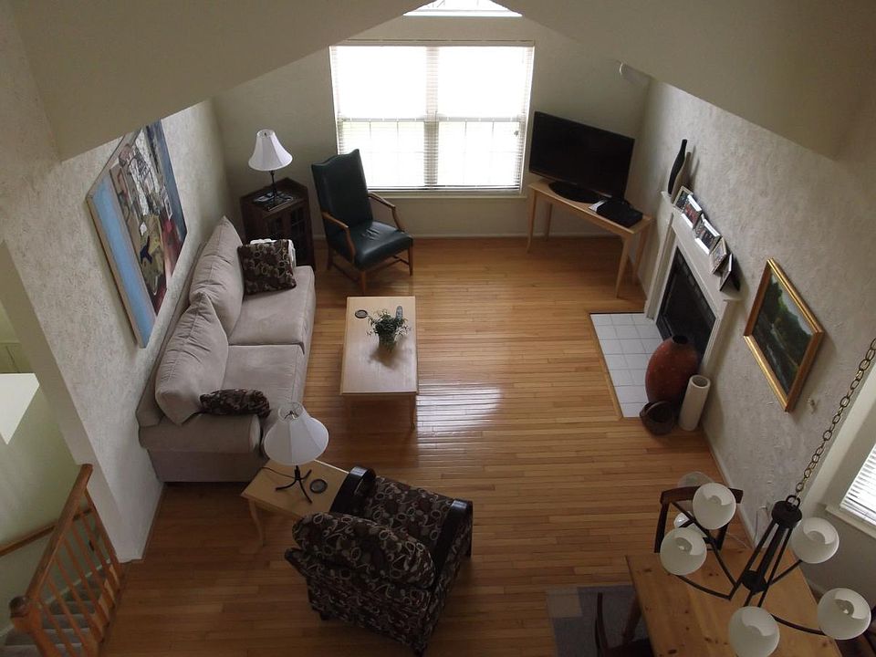 View from loft to living room