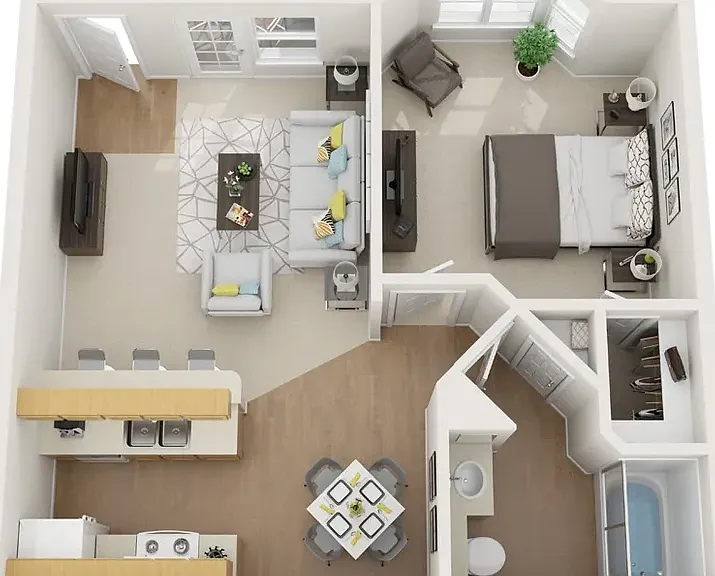 A2 - 1 Bed 1 Bath A2 - 1 Bed 1 Bath