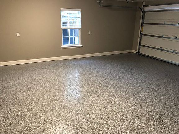 Epoxy coated garage floor