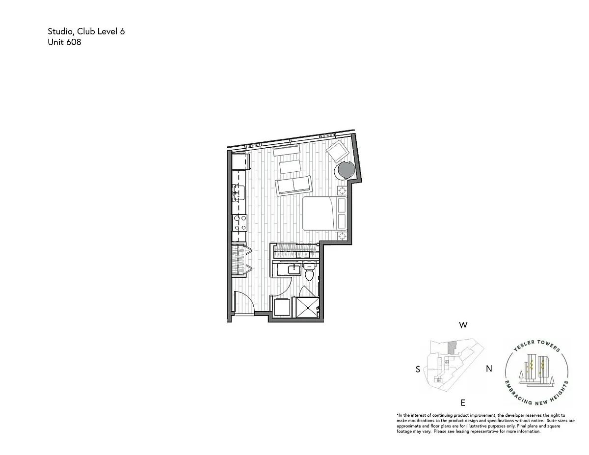 Floor plan Studio 1 Bathroom