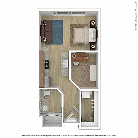 Floor plan Studio 1 Bath S2