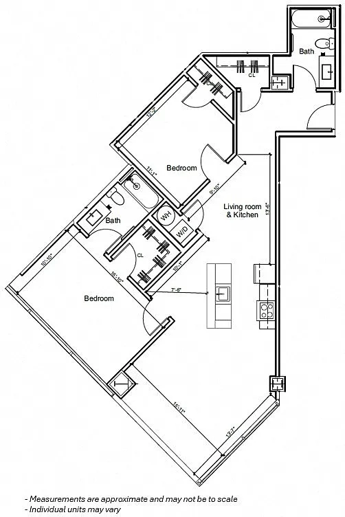 Floor plan 2BR 2C