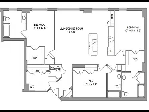 Floor plan 2x3 Den
