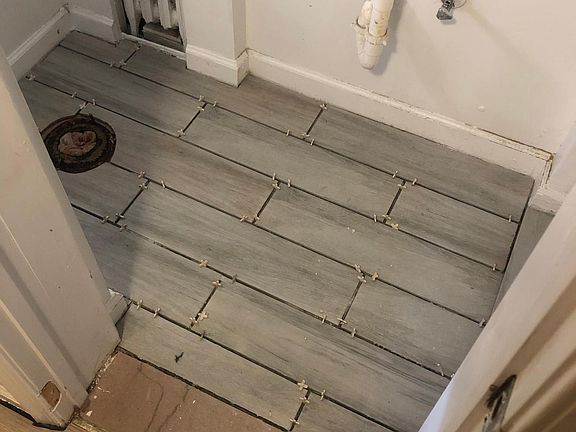 updated tile in the bathroom