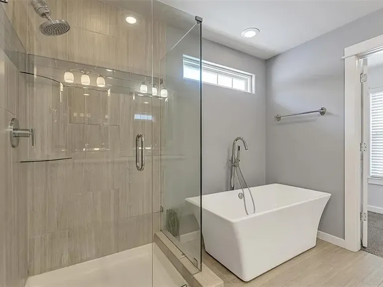 master shower and bathtub