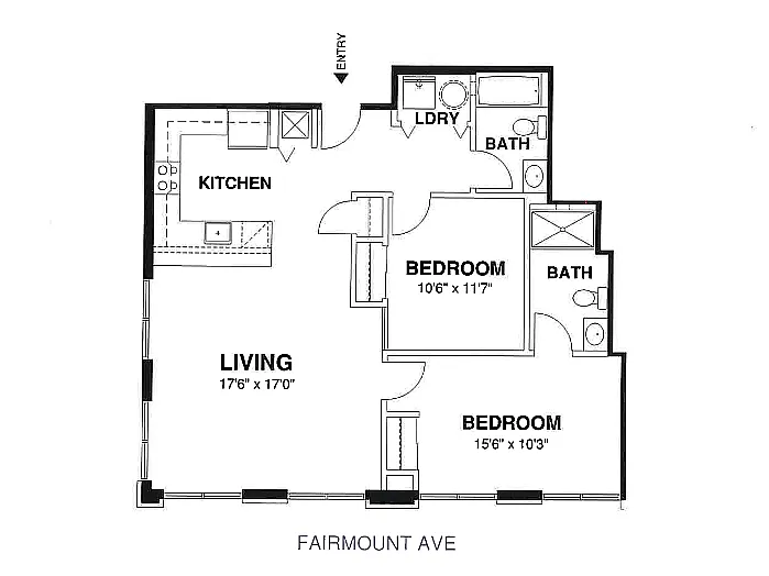 Floor plan 2 Bed / 2 Bath