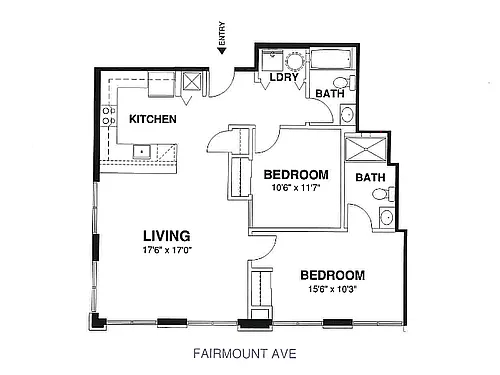 Floor plan 2 Bed / 2 Bath