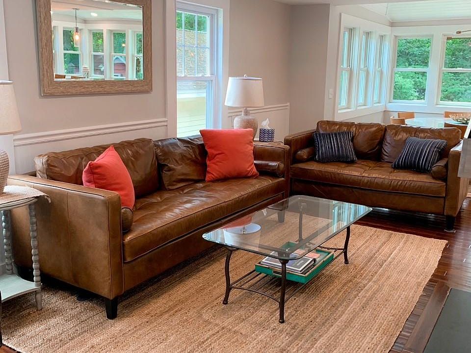 Comfy living room open to the dining area and EIK.