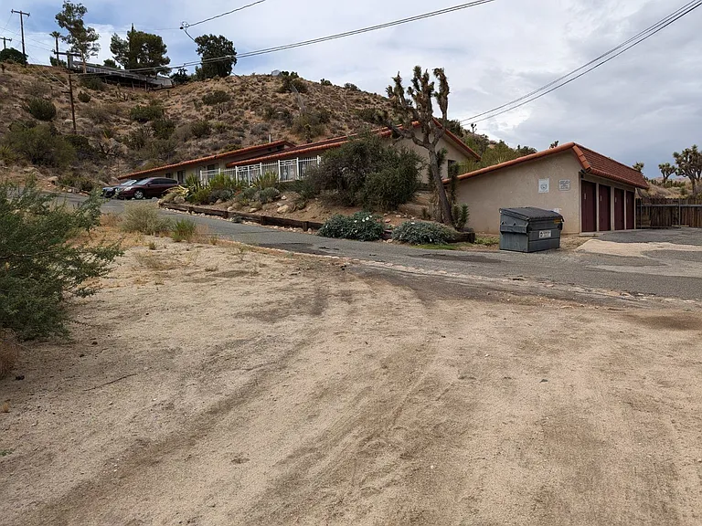 Shows front of the complex from the Road.