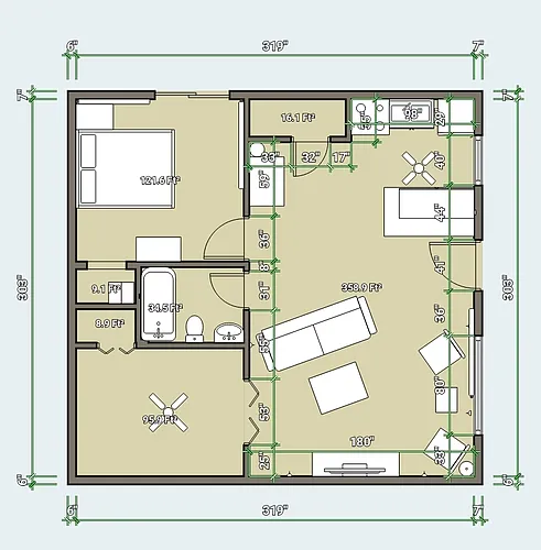 Floor plan 1BDRM-bonus room