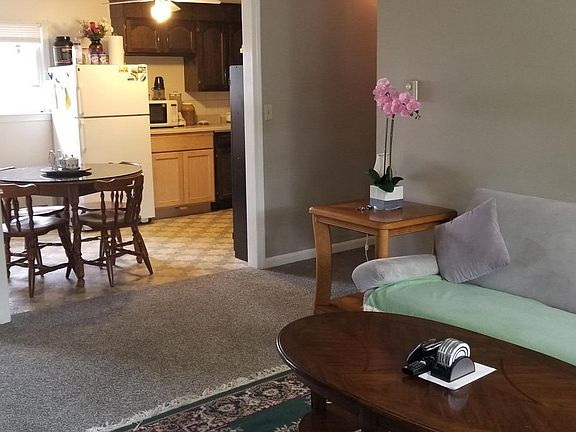 Living area with open kitchen