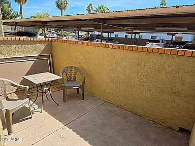 Private patio off living room