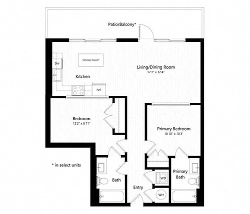 Floor plan 2 Bed - 2 Bath | b13 - Weiler
