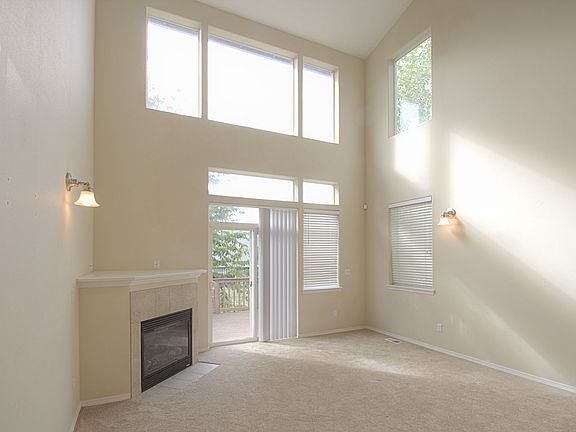 Two story living room