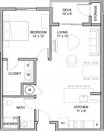 1 Bed ADA 1 Bed ADA