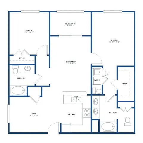 Floor plan 2X2 Large