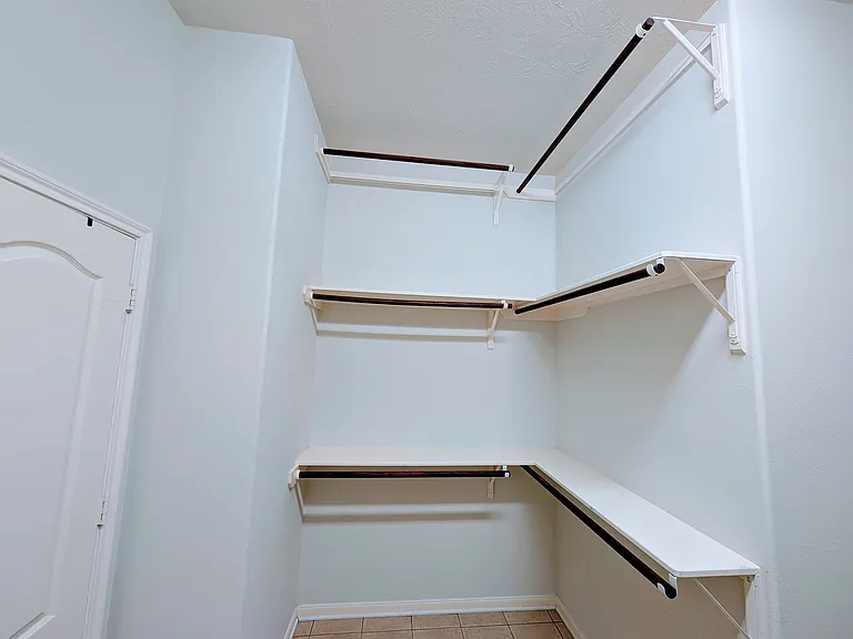 Spacious walk-in closet for the Master Suite
