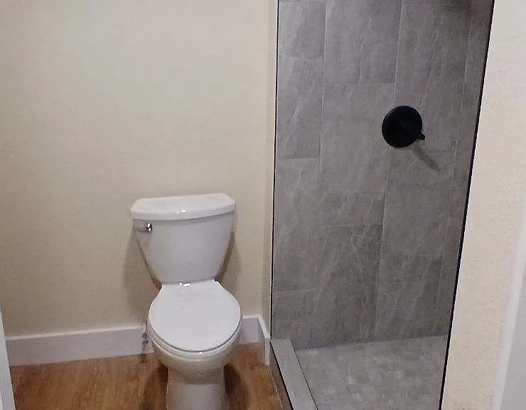 Downstairs bath with shower.