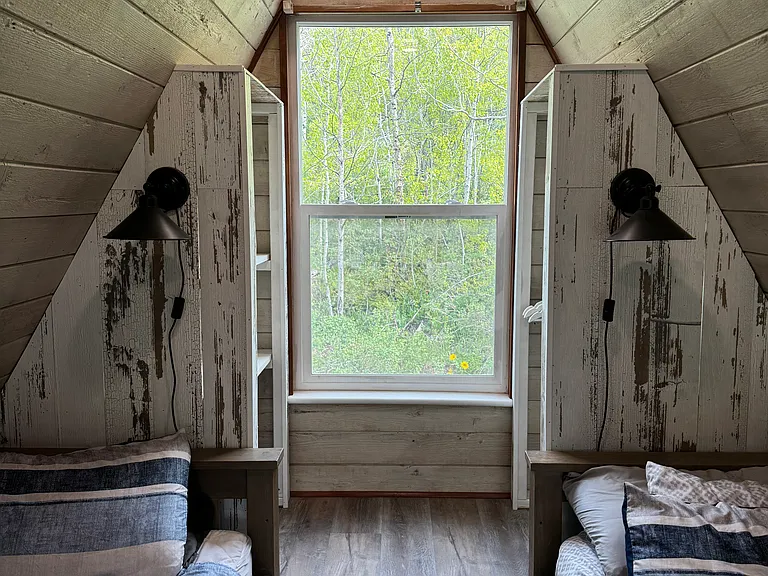 Loft-Small closets behind each single bed