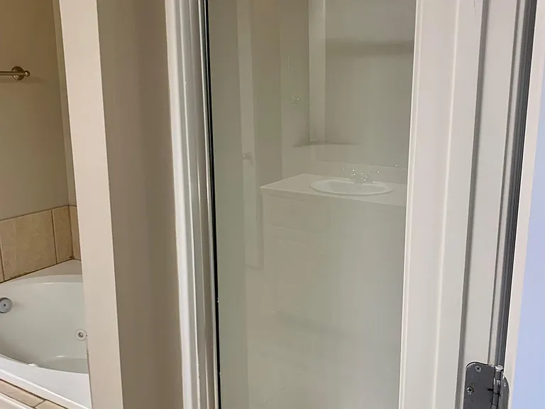 Shower and jacuzzi tub next to it