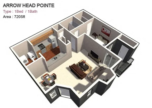 Floor plan 1x1 Large