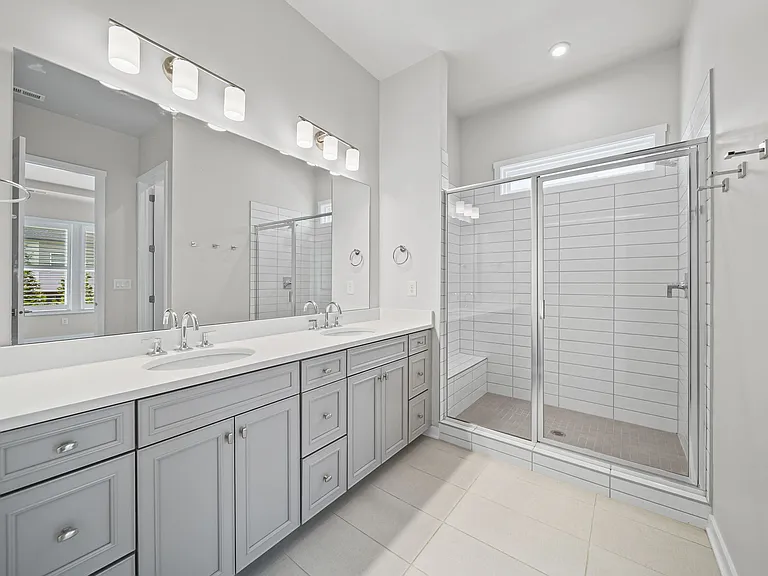 Spacious primary bathroom