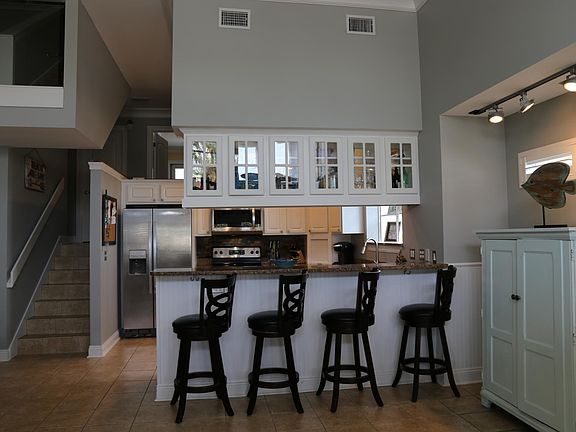 view from living room into kitchen