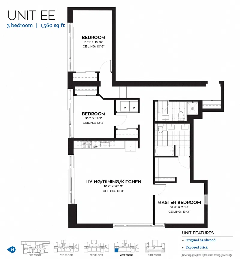 Floor plan 3 Bedroom - 2 Bathroom