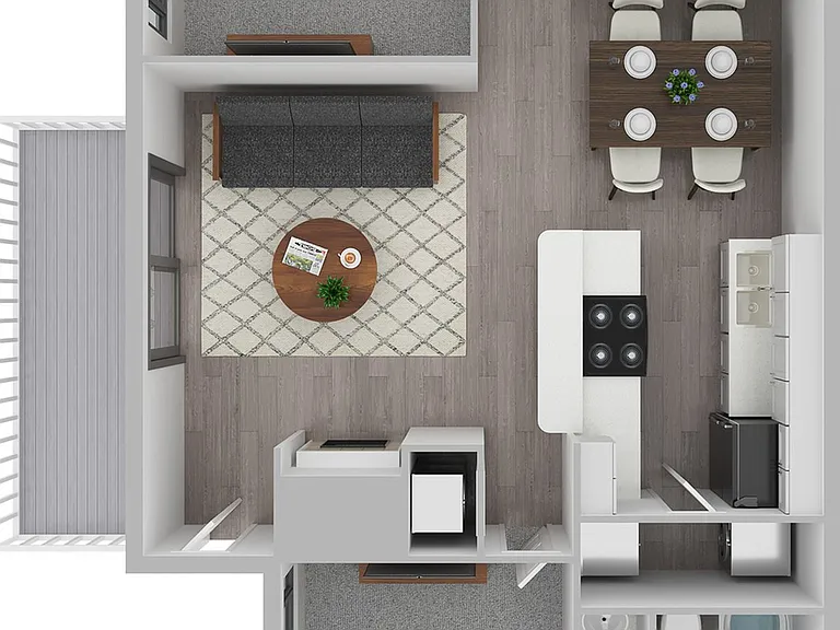 3D Two Bedroom Floor Plan Image 3D Two Bedroom Floor Plan Image