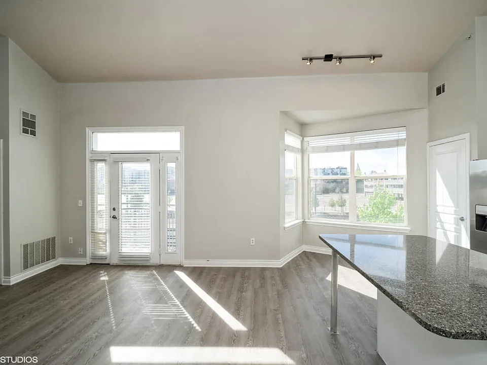 Patio access from living space and kitchen area