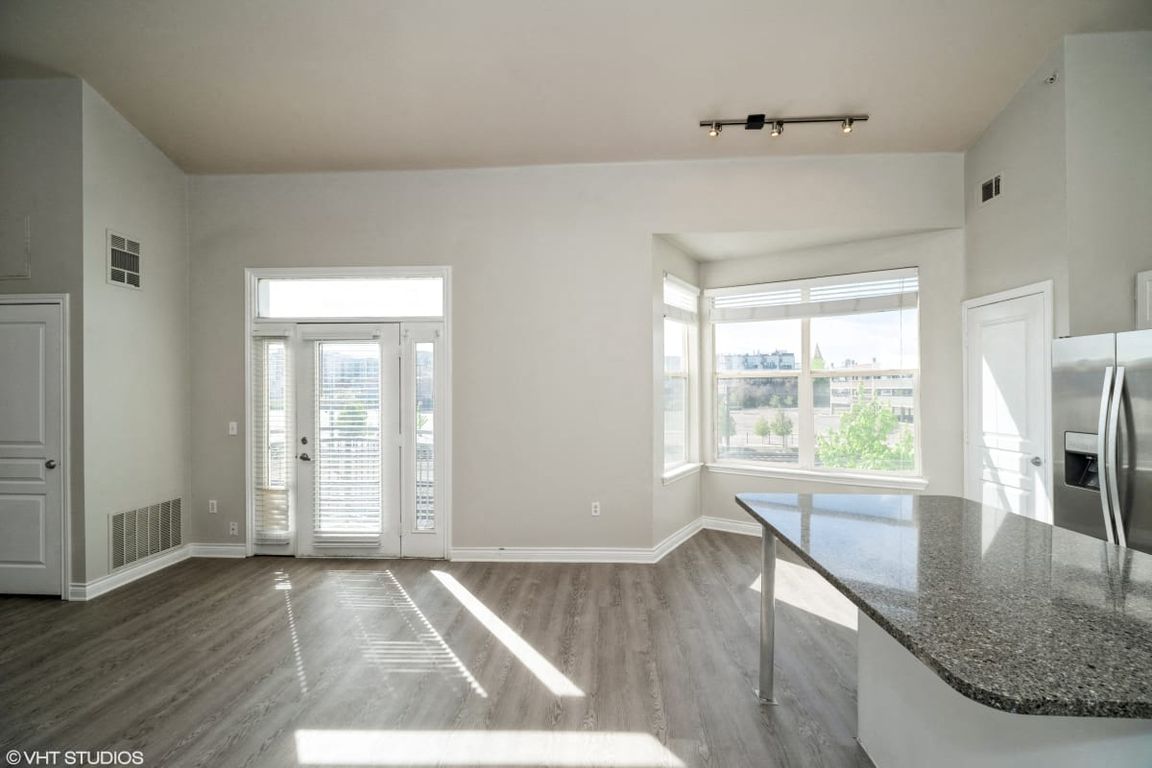 Patio access from living space and kitchen area