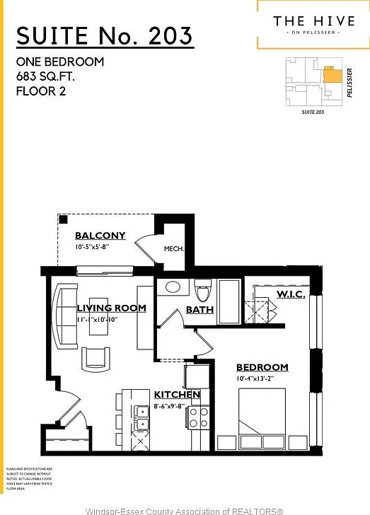 1 bed, 1.0 bath, 683 sqft, $1,895 — Photo 3