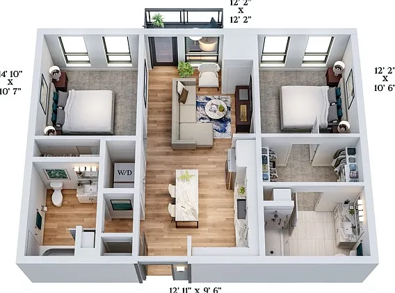 C3 | 2x2 | 955 sq ft C3 | 2x2 | 955 sq ft