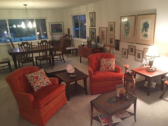 Living room and dining room