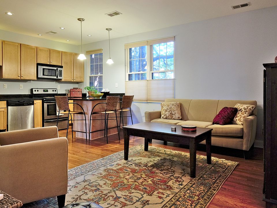 Open living, dining and kitchen area