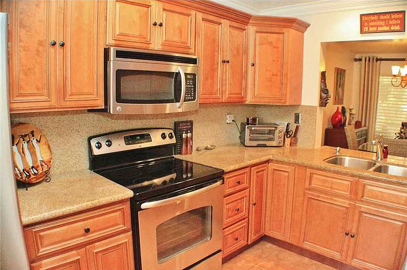 Granite counter/wood cabinet