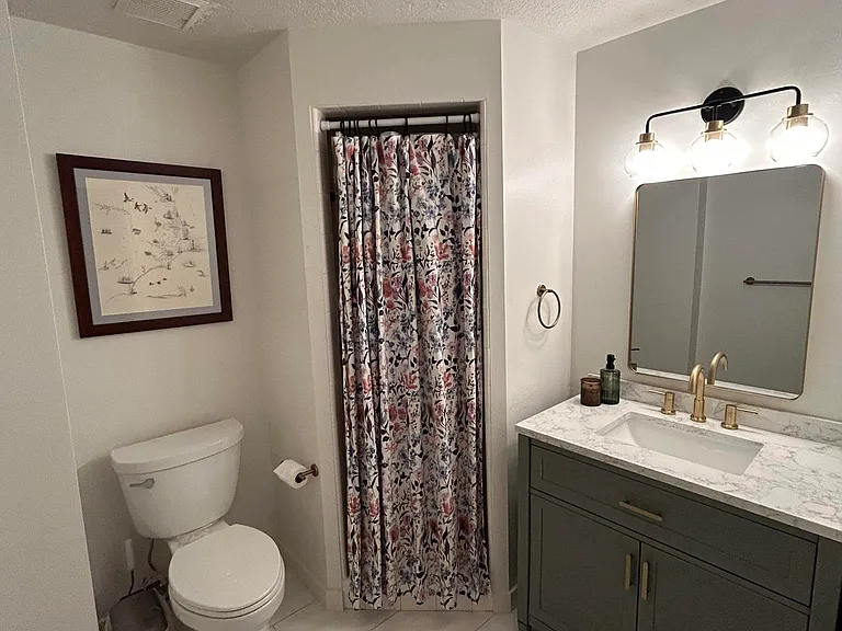 Basement bathroom with shower