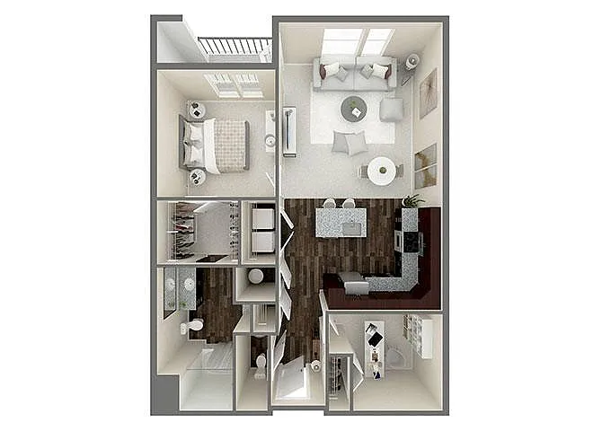 Floor plan C - 1.5+Den x 1.5Bath